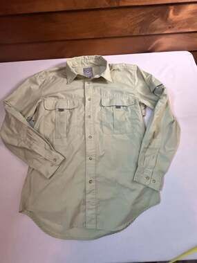 Insect Shield Men's Long Sleeve Field Shirt Pro Utility Button-Up Sage Green S